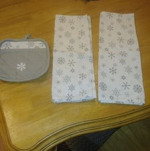 Christmas Towels and Potholder
